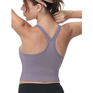 Heathyoga Crop Tops for Women Cropped Tank Tops for Women Racerback Tank Tops with Built in Bras Workout Tank Tops