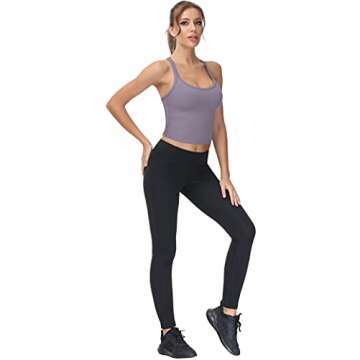 Heathyoga Crop Tops for Women Cropped Tank Tops for Women Racerback Tank Tops with Built in Bras Workout Tank Tops