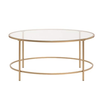 Elegant Sauder Int Lux Coffee Table with Glass Top