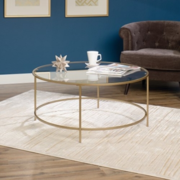 Elegant Sauder Int Lux Coffee Table with Glass Top