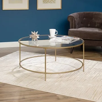 Elegant Sauder Int Lux Coffee Table with Glass Top