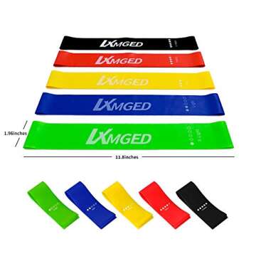 LXMGED Resistance Bands, Fitness Exercise Band Workout Bands for Physical Training, Stretching, Rehabilitation（5 Packs）