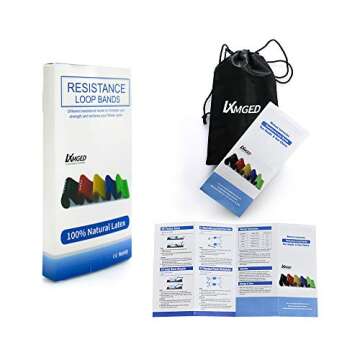 LXMGED Resistance Bands, Fitness Exercise Band Workout Bands for Physical Training, Stretching, Rehabilitation（5 Packs）