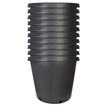 Plant Nursery Pot 10-Pack 15 Gallon Plastic Garden Planter Pots Flower Seedling Injection Molded Con...