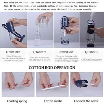 Portable Cool Mist Humidifier with LED Lights - Ultra Quiet