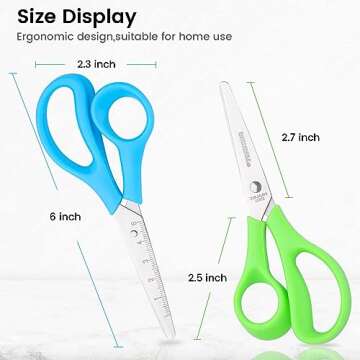 Scissors Bulk, 24 Pack BURVAGY 5.5" Small Scissors School Student Blunt Tip Kids Craft Scissors, Sha...