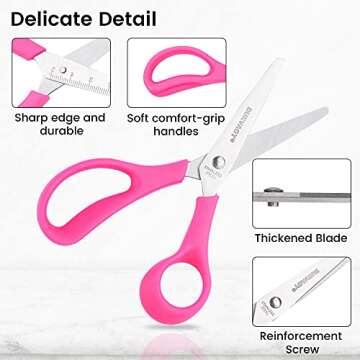 Scissors Bulk, 24 Pack BURVAGY 5.5" Small Scissors School Student Blunt Tip Kids Craft Scissors, Sharp Stainless Steel Blades Safety Soft Grip Handles for Classroom Children Assorted Color