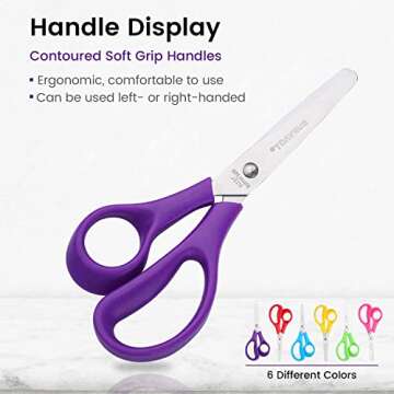 Scissors Bulk, 24 Pack BURVAGY 5.5" Small Scissors School Student Blunt Tip Kids Craft Scissors, Sharp Stainless Steel Blades Safety Soft Grip Handles for Classroom Children Assorted Color
