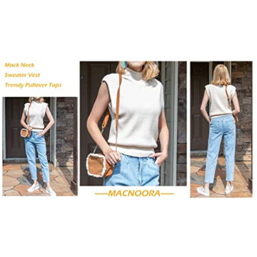 Trendy MACNOORA Women's Turtleneck Vest for Stylish Comfort
