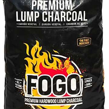 FOGO FB8 17.6 Lb. Premium Hardwood Lump Charcoal Bag, Medium, Black