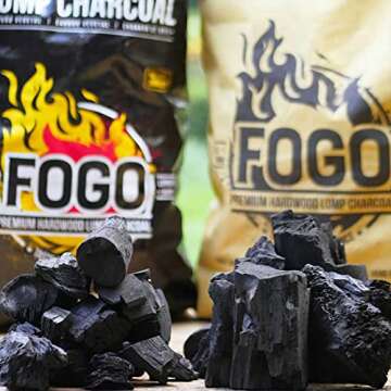 FOGO FB8 17.6 Lb. Premium Hardwood Lump Charcoal Bag, Medium, Black