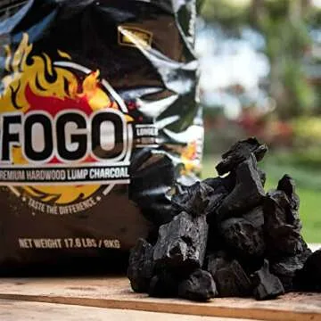 FOGO FB8 17.6 Lb. Premium Hardwood Lump Charcoal Bag, Medium, Black