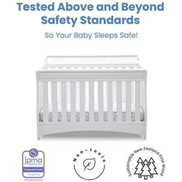 Delta Children Bentley S Series Deluxe 6-in-1 Convertible Crib, Bianca White