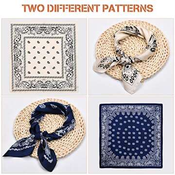 Syhood 4 Pcs 27'' Square Satin Head Scarves Satin Bandanas for Women Satin Headband Scarves Silk Feeling Scarf Boho Headwear (Navy Blue, Coffee, Black Beige)