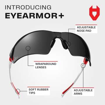 NoCry Safety Sunglasses with Green Tinted Wraparound Lenses; Tinted Safety Glasses for Men and Women...