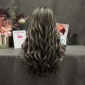 IMSTYLE Highlight Synthetic Lace Front Wig Blonde Brown Synthetic Lace Front Wig Long Wavy Heat Resistant 26 Inch