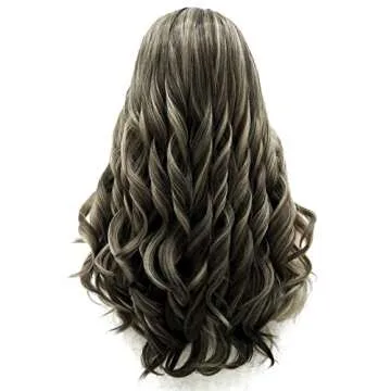 IMSTYLE Highlight Synthetic Lace Front Wig Blonde Brown Synthetic Lace Front Wig Long Wavy Heat Resistant 26 Inch