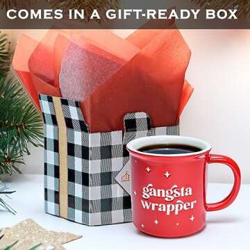 MAINEVENT Gangsta Wrapper Christmas Mugs Coffee 11 Ounce, Gangsta Wrapper Coffee Mugs Christmas, Gangsta Wrapper Christmas Muga, Gangsta Wrapper Christmss Mugs, Gangsta Wrapper Christmas Coffee Mugs