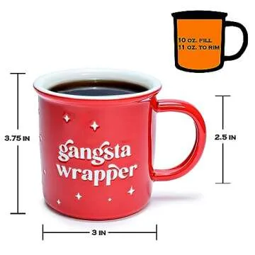 MAINEVENT Gangsta Wrapper Christmas Mugs Coffee 11 Ounce, Gangsta Wrapper Coffee Mugs Christmas, Gangsta Wrapper Christmas Muga, Gangsta Wrapper Christmss Mugs, Gangsta Wrapper Christmas Coffee Mugs