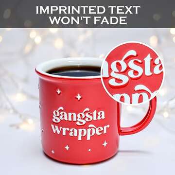 MAINEVENT Gangsta Wrapper Christmas Mugs Coffee 11 Ounce, Gangsta Wrapper Coffee Mugs Christmas, Gangsta Wrapper Christmas Muga, Gangsta Wrapper Christmss Mugs, Gangsta Wrapper Christmas Coffee Mugs
