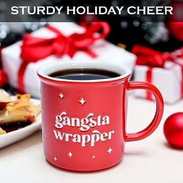 MAINEVENT Gangsta Wrapper Christmas Mugs Coffee 11 Ounce, Gangsta Wrapper Coffee Mugs Christmas, Gangsta Wrapper Christmas Muga, Gangsta Wrapper Christmss Mugs, Gangsta Wrapper Christmas Coffee Mugs