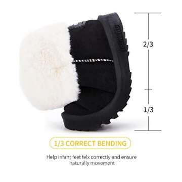 BMCiTYBM Baby Snow Winter Boots Girls Boys Cold Weather Faux Fur Shoes 6 12 18 24 Months Black Size 6-12 Months Infant