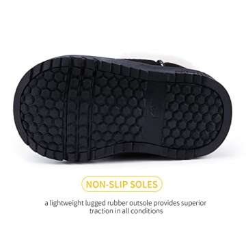 BMCiTYBM Baby Snow Winter Boots Girls Boys Cold Weather Faux Fur Shoes 6 12 18 24 Months Black Size 6-12 Months Infant