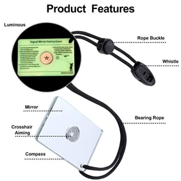 Durable Jetec Survival Reflective Mirror for Outdoor Safety