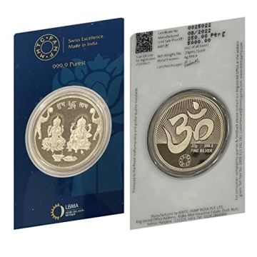 2020 No Mint Mark 999 Pure Silver MMTC Ganesha Lakshmi/Laxmi 20 Gram Certified Coin collection Selle...
