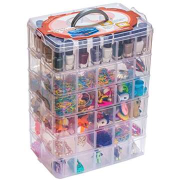 Sooyee 6 Layers Stackable Storage Container Clear 60 Adjustable Compartments,Compatible with Small T...