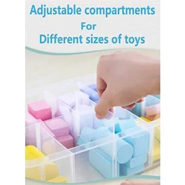 Sooyee 6 Layers Stackable Storage Container Clear 60 Adjustable Compartments,Compatible with Small Toys Arts and Crafts Piping Tips Hardware Storage Organizer