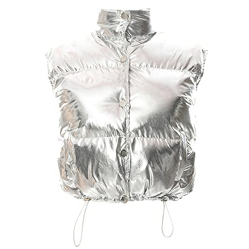 Chic Flygo Women's Winter Crop Vest - Stylish & Warm