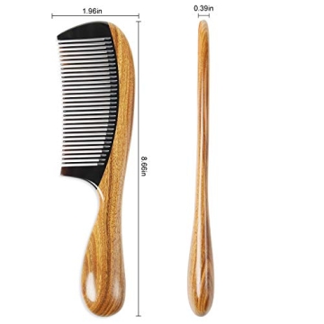 Handmade Buffalo Horn Sandalwood Hair Comb Anti-Static