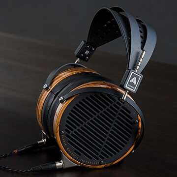 Audeze LCD-3 Over Ear Open Back Headphone Zebrano Wood Rings with New Suspension Headband
