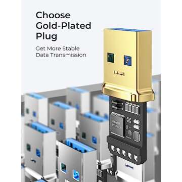 AINOPE 2 Pack USB Extensions Cable High Speed USB 3.0 Extension Cord Type A Male to Female Sturdy Braided Material Fast Data Transfer Compatible with USB Keyboard,Mouse,Flash Drive,Grey,6.6FT+6.6FT