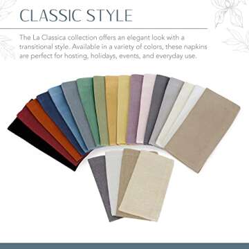 Elrene Home Fashions Villeroy & Boch La Classica Luxury Linen Fabric Napkin (Set of 4), 21"x21", Metallic Gold/Natural