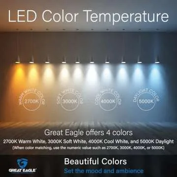 Great Eagle A19 LED Bulbs - Energy Efficient 5000K Brightness