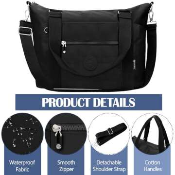 TEUEN Waterproof Travel Gym Duffel Bag for Women