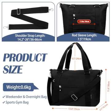 TEUEN Waterproof Travel Gym Duffel Bag for Women