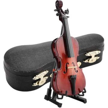 Tiiyee Miniature Wooden Cello Model with Case - Ideal Craft & Gift Item for Music Lovers