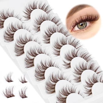 Lash Clusters Brown Lashes Natural Look False Eyelashes Mink DIY Individual Lashes Fluffy Wispy Lash...