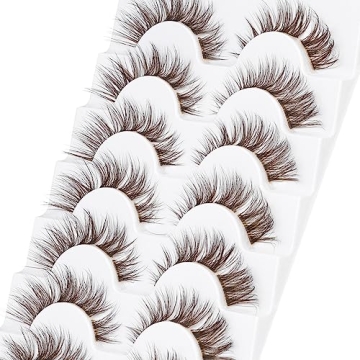 GVEFETIEE Wispy Brown Lash Clusters for Natural Glamour