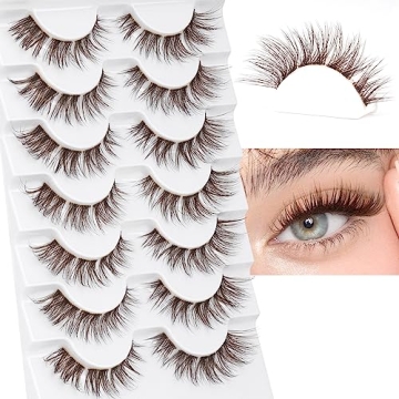 GVEFETIEE Wispy Brown Lash Clusters for Natural Glamour
