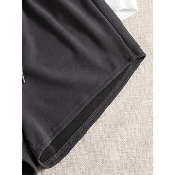 MakeMeChic Women's 3pack Elastic Waist Knot Front Lounge Track Shorts Black White Dark Grey L