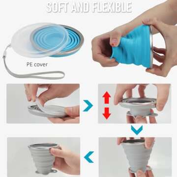 Collapsible Travel Cup Set | JBER Silicone Folding Drinkware
