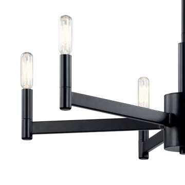 Kichler 43859BK 6 Light Chandelier - Modern Black Elegance