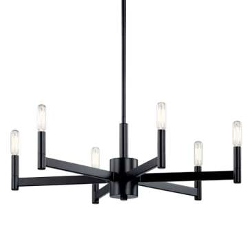 Kichler 6 Light Chandelier - Modern Black Design