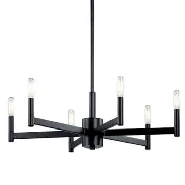 Kichler 6 Light Chandelier - Modern Black Design