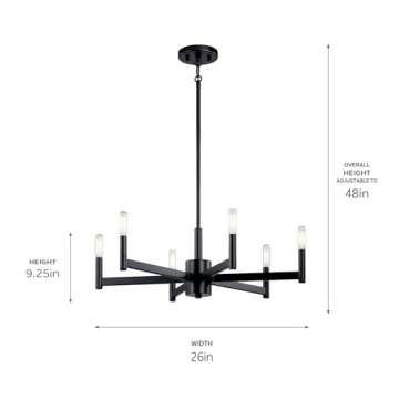 Kichler 6 Light Chandelier - Modern Black Design