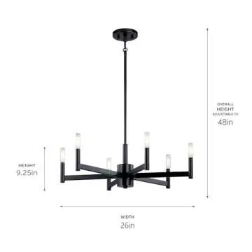 Kichler 6 Light Chandelier - Modern Black Design